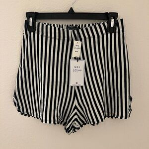 M.D.S. Stripes Knit Navy Striped shorts elastic back NWT Size 0/XS